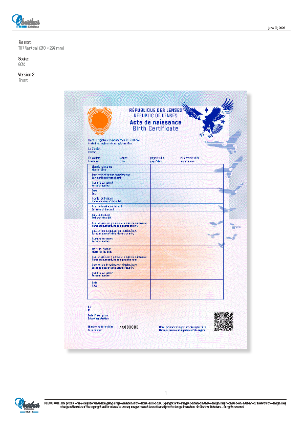 Birth certificate simulation