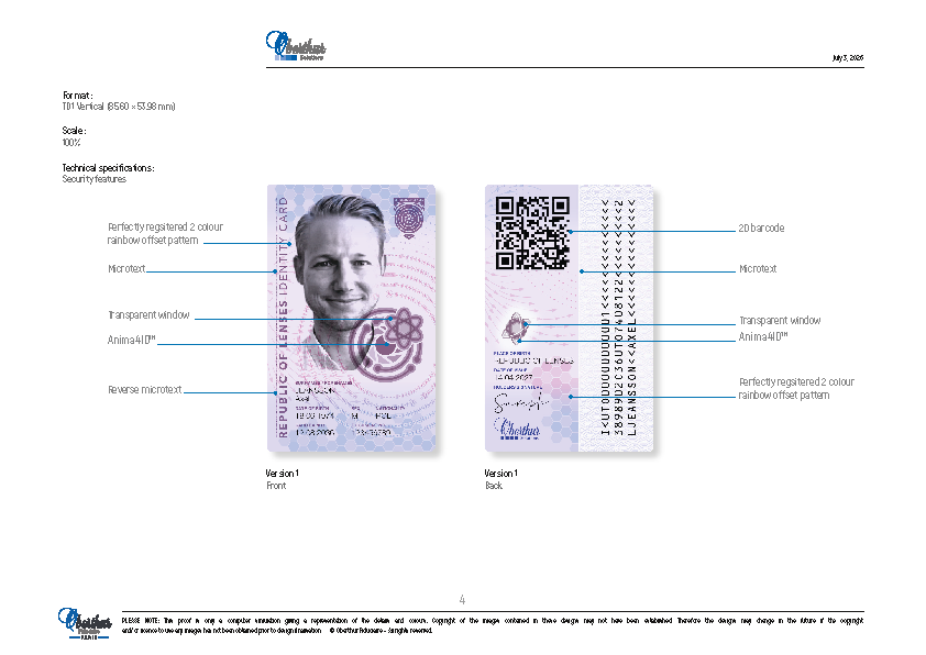 Polycarbonate vertical ID card security features
